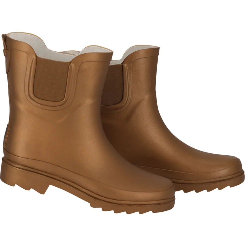 XQ Chelsea regenlaarzen dames bronze metallic