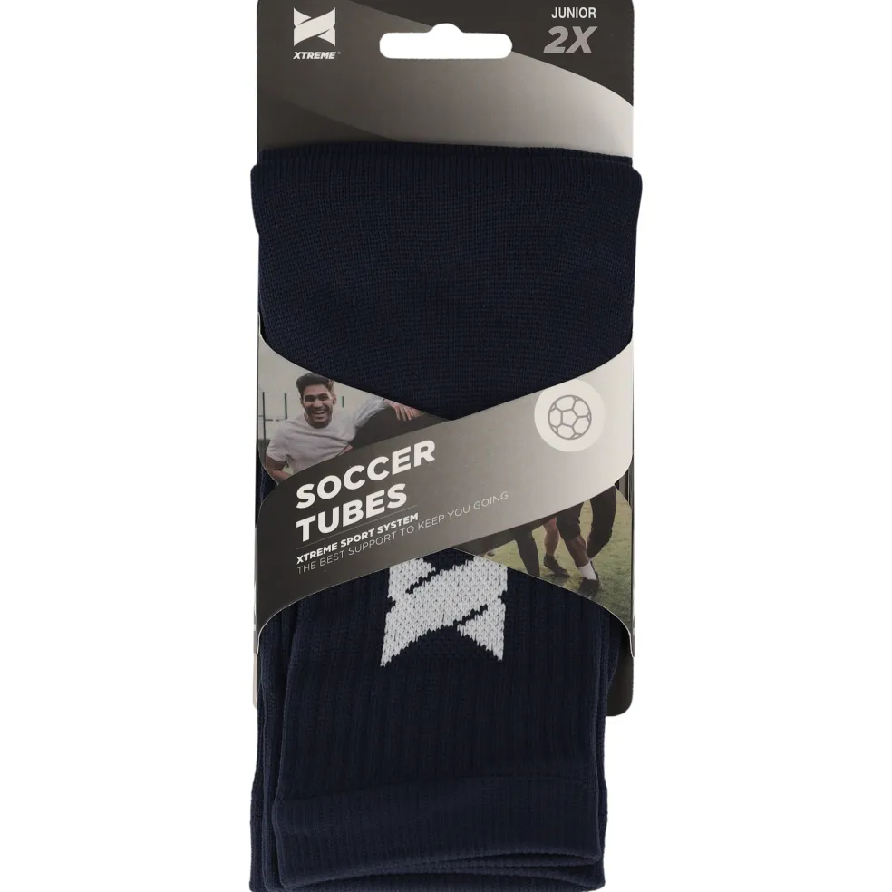 Xtreme Sockswear Pro Footless Soccer sleeves navy 2-pack