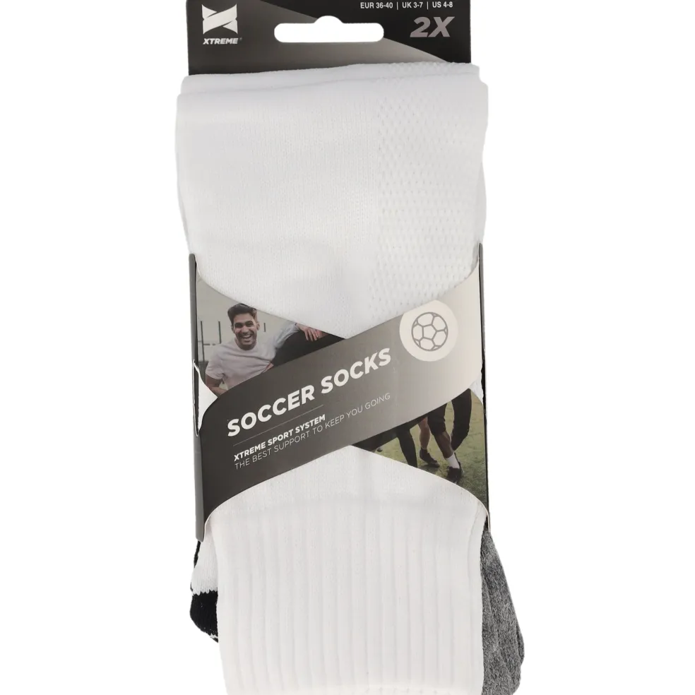 Xtreme Sockswear Pro Soccer voetbalsokken white 2-pack